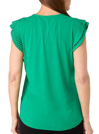 Thumbnail 3: Adrianna Papell Adrianna Papell Womens Short Double Pleated Sleeve Top 