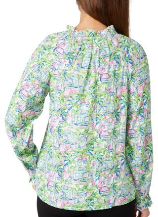 Thumbnail 2: Stella Parker Stella Parker Womens Ellie Scallop Tie Neck Top 