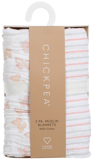 Thumbnail 1: Cutie Pie Baby Cutie Pie Baby Girl 2 Pk Cotton Muslin Baby Blanket Set 