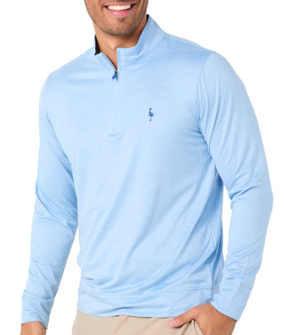 Thumbnail 2: TAILORBYRD Tailorbyrd Mens Quarter Zip Performance Mesh Top 