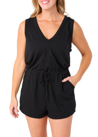 Thumbnail 1: Becca Becca Womens Sleeveless Solid Beach Date Romper Coverup 