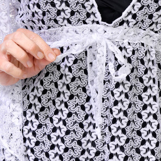Thumbnail 3: Becca Becca Womens Short Sleeve Platinum Lace Tunic Coverup 