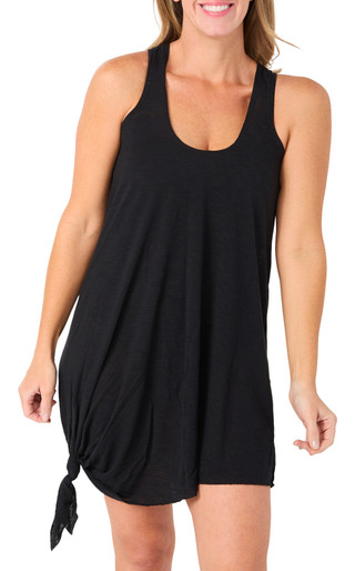 Thumbnail 1: Becca Becca Womens Sleeveless Solid Breezy Knot Dress Coverup 
