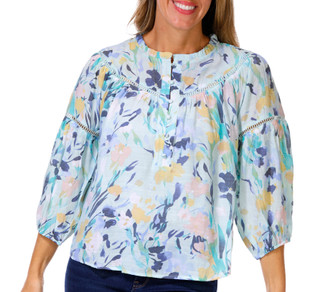 Thumbnail 1: Zac & Rachel Zac & Rachel Womens 3/4 Sleeve Slub Peasant Top 