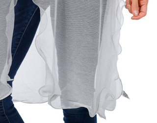 Thumbnail 2: Jessica McClintock Jessica McClintock Womens Metallic Lettuce Trim Kimono 