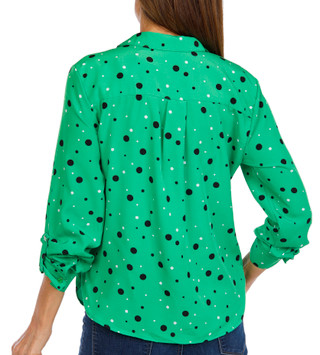 Thumbnail 3: ADRIENNE VITTADINI Adrienne Vittadini Womens 3/4 Roll Tab Sleeve Print Top 
