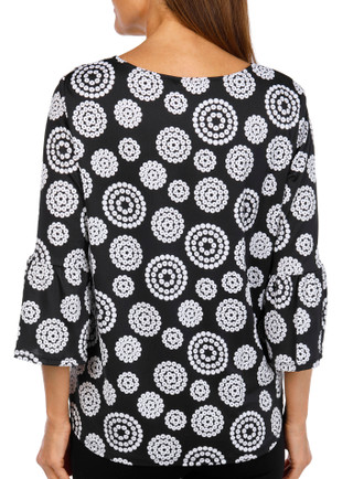 Thumbnail 2: Ruby Road Ruby Road Petite 3/4 Sleeve Puff Print Top 