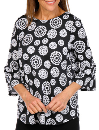 Thumbnail 1: Ruby Road Ruby Road Petite 3/4 Sleeve Puff Print Top 