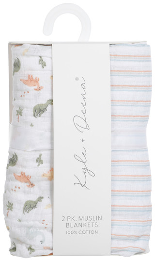 Thumbnail 1: Cutie Pie Baby Cutie Pie Baby Boy 2 Pk Cotton Muslin Baby Blanket Set 