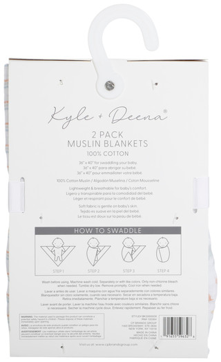 Thumbnail 2: Cutie Pie Baby Cutie Pie Baby Boy 2 Pk Cotton Muslin Baby Blanket Set 