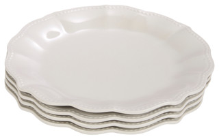 Thumbnail 2: Core Home Core Home 4 Pk 8.7 in Dotted Ruffle Salad Plate Set 