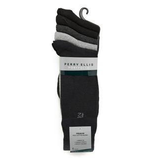 Thumbnail 2: Perry Ellis Perry Ellis Portfolio Mens 5Pk Flat Knit Script Logo Socks 