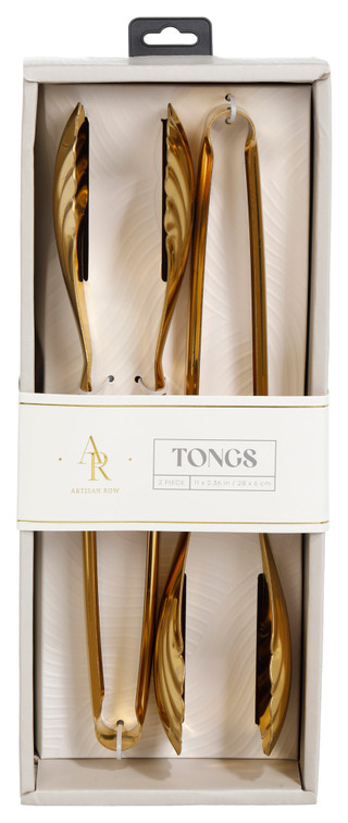 Thumbnail 1: ARTISAN ROW Artisan Row 2 Pc Gold Tongs Set 