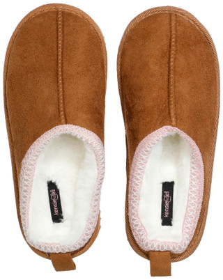 Thumbnail 2: Kensie Girl Kensie Girl Girls Plush Faux Suede Platform Clog Slippers 