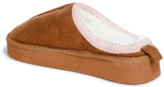 Thumbnail 3: Kensie Girl Kensie Girl Girls Plush Faux Suede Platform Clog Slippers 