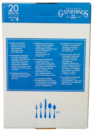 Thumbnail 2: Godinger Godinger 20 Pc Beaded Stainless Steel Flatware Set 