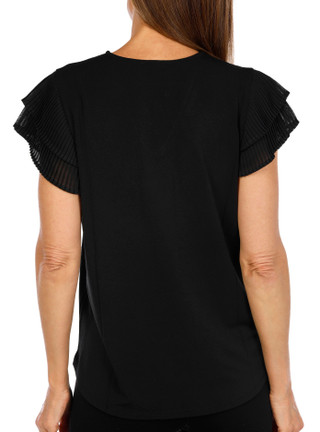 Thumbnail 3: Adrianna Papell Adrianna Papell Womens Short Flutter Sleeve Moss Crepe Top 