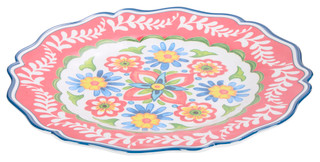Thumbnail 1: Certified International Certified International 14 in Round Flores Serving Tray 