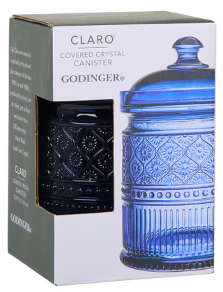 Thumbnail 1: Godinger Godinger 6 oz Claro Blue Small Canister 