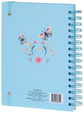 Thumbnail 2: VOTUM Votum Butterfly Spiral Lined Journal Notebook 