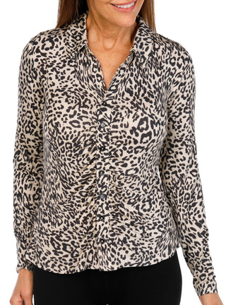 Thumbnail 1: Philosophy Philosophy Petite Long Sleeve Animal Button Down Top 