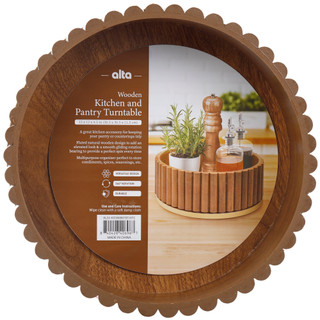 Thumbnail 2: Alta Alta Wooden Fluted Kitchen & Pantry Turntable 