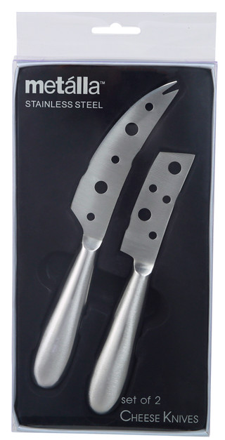 Thumbnail 1: Prodyne Prodyne 2 Pc Stainless Steel Open Blade Cheese Knife Set 