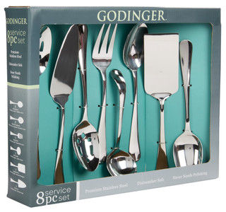 Thumbnail 3: Godinger Godinger 8 Pc Stainless Steel Service Set 