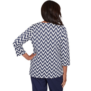 Thumbnail 2: Alfred Dunner Alfred Dunner Womens 3Q Sleeve Textured Panel Knit Top 