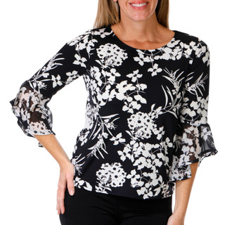 Thumbnail 1: Thomas & Olivia Thomas & Olivia Petite 3/4 Sleeve Floral Top 