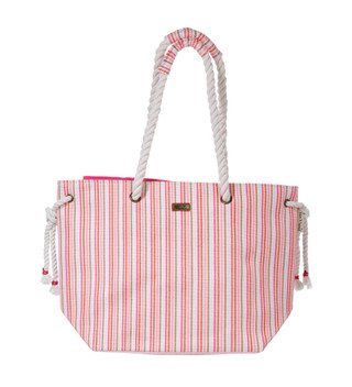 Thumbnail 1: Sun N Sand Pink Striped Canvas Tote Bag 