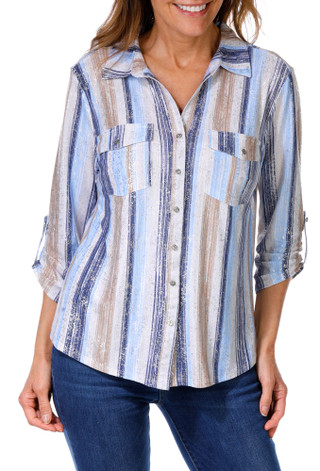 Thumbnail 1: Blue Taupe Stripe