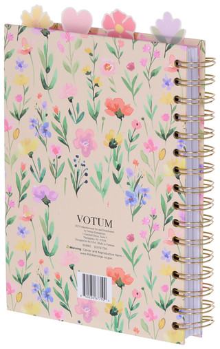 Thumbnail 2: VOTUM Votum Grateful Floral Spiral Lined Tabbed Journal Notebook 