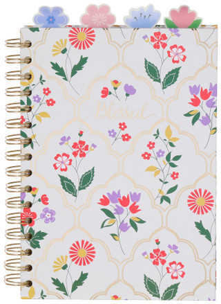 Thumbnail 1: VOTUM Votum Blessed Floral Spiral Lined Tabbed Journal Notebook 