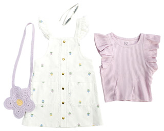 Thumbnail 2: RACHEL ZOE Rachel Zoe Toddler Girls 4 Pc Embroidered Jumper Dress Set 