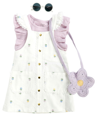 Thumbnail 1: RACHEL ZOE Rachel Zoe Toddler Girls 4 Pc Embroidered Jumper Dress Set 