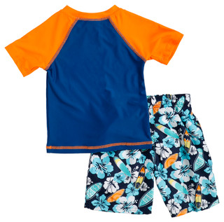 Thumbnail 2: Floatimini Floatimini Little Boys 2 Pc Surfboard Swim Shorts Set 