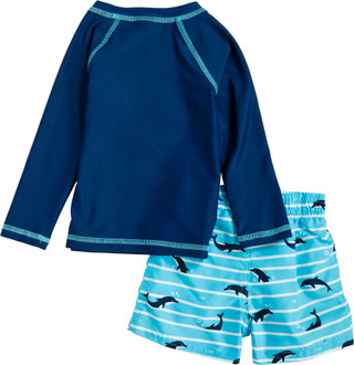 Thumbnail 2: Floatimini Floatimini Baby Boys 2 Pc Dolphin Swim Shorts Set 