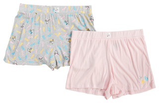 Thumbnail 1: Peanuts Peanuts Womens 2 Pk Pointelle Stripe Print Pajama Shorts 