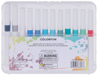 Thumbnail 2: Colorfun Colorfun 24 Ct Acrylic Markers & Storage Case Set 