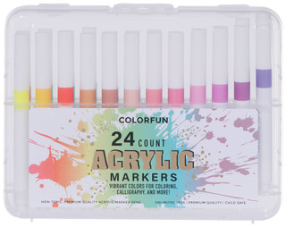Thumbnail 1: Colorfun Colorfun 24 Ct Acrylic Markers & Storage Case Set 