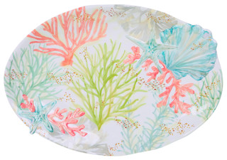 Thumbnail 2: PD HOME PD Home 17x12 Embossed Shell Serving Tray 