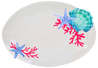 Thumbnail 2: PD HOME PD Home 17x12 Embossed Coastal Serving Tray 
