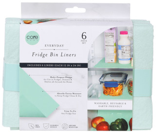 Thumbnail 1: Core Home Core Home 6 Pk Solid Color Fridge Bin Liners Set 