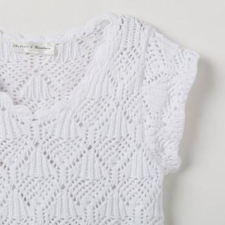 Thumbnail 2: Chelsea & Theodore Chelsea & Theodore Womens Short Sleeve Open Knit Crochet Top 