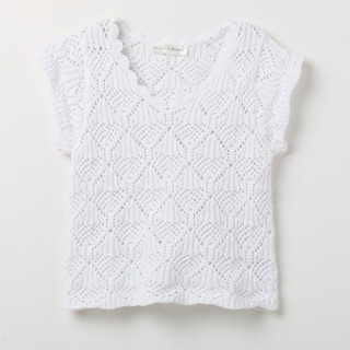 Thumbnail 1: Chelsea & Theodore Chelsea & Theodore Womens Short Sleeve Open Knit Crochet Top 