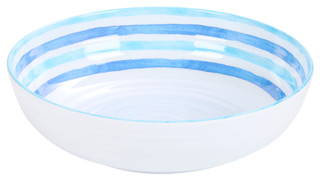 Thumbnail 3: SAMBA Samba 4 Pk Blue Stripe Melamine Dinner Bowl Set 