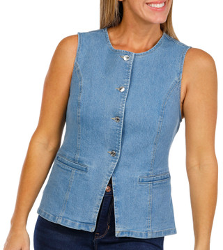 Thumbnail 1: Steve Madden Steve Madden Womens Elongated Denim Vest 