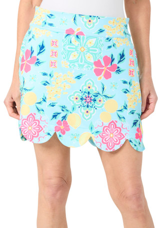 Thumbnail 1: Coral Bay Golf Coral Bay Golf Petite Active Scalloped Floral Skort 
