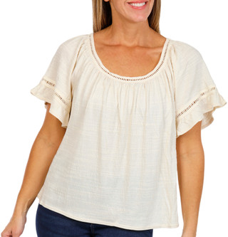 Thumbnail 1: MAX STUDIO Max Studio Womens Short Sleeve Crochet Trim Top 